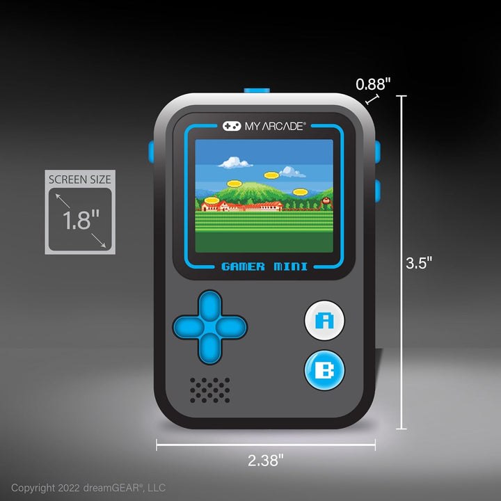 My Arcade Gamer Mini Classic-Blue: Miniatur-Handheld mit 160 Spielen, 1,8 Zoll Farbdisplay (DGUN-392