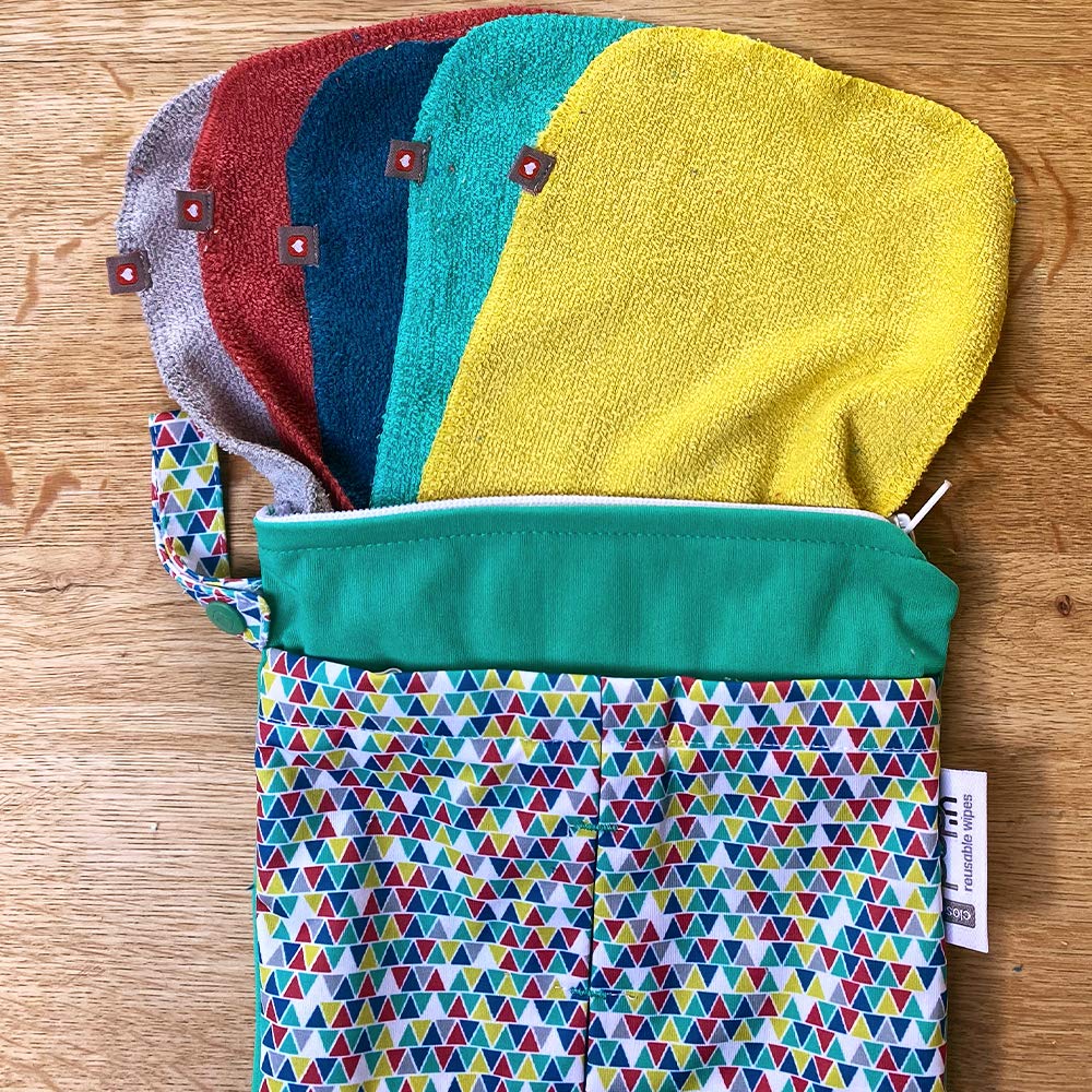 Close Popin Wiederverwendbare Bambus-Tücher, 10 x waschbare Babytücher, 20 x 15 cm, Farben, extra we