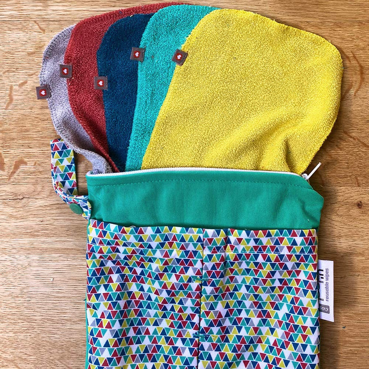 Close Popin Wiederverwendbare Bambus-Tücher, 10 x waschbare Babytücher, 20 x 15 cm, Farben, extra we