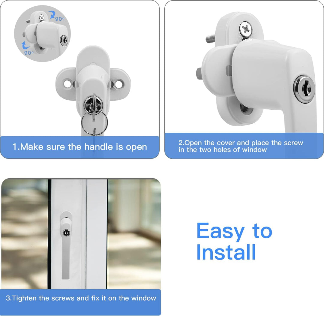 Sonnewelt 12x Abschliessbar Sicherheitsfenstergriff, Fenstergriff Aluminium, kindersicherung mit Sch