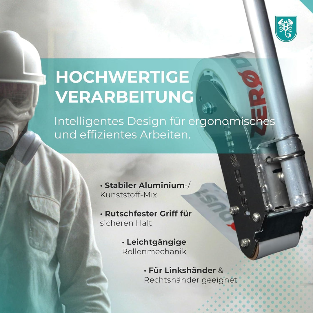 Klebebandabroller Taperoller mit Verlängerung für 50 mm Klebebandrollen