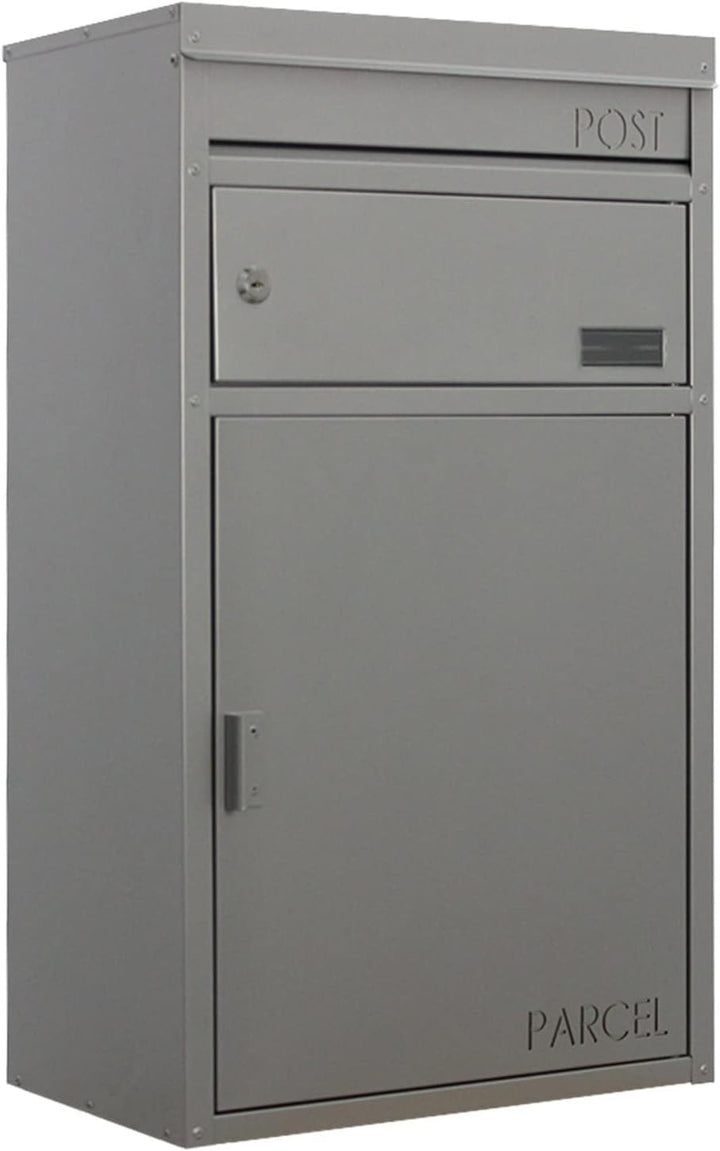Paket-Briefkasten Safepost 45 silbergrau Design-Paketkasten moderne Paketbox RAL 9006