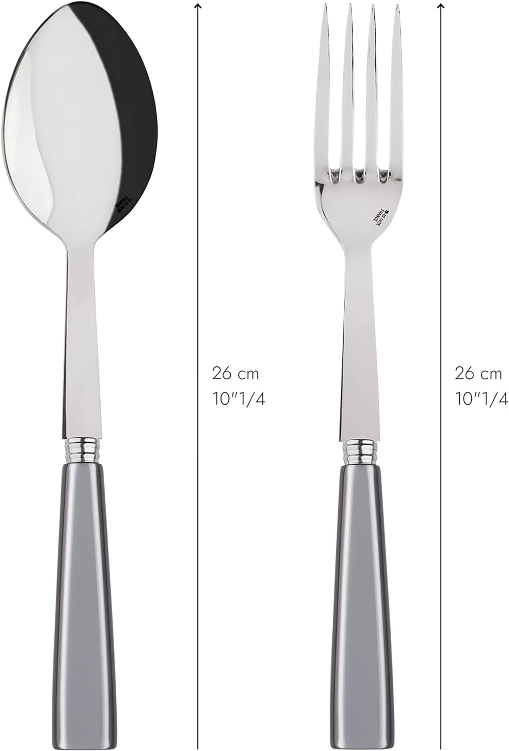SABRE PARIS - Servierbesteck, 2-teilig - Icon - Grosse Gabel & Servierlöffel - Edelstahl & Acryl - S