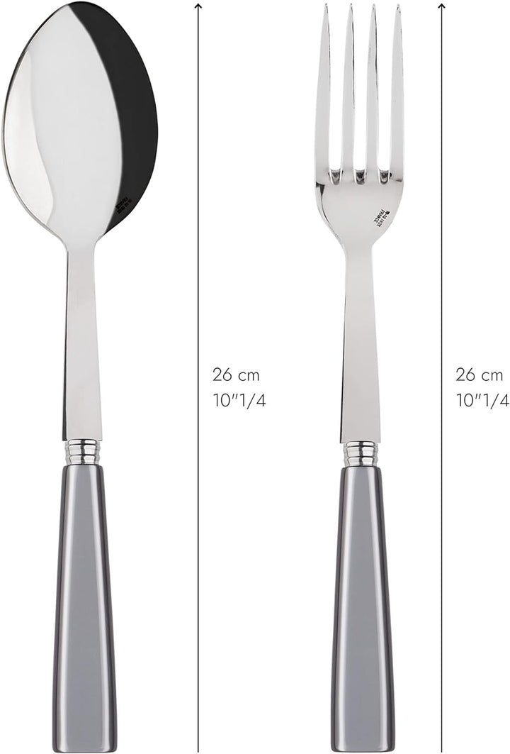 SABRE PARIS - Servierbesteck, 2-teilig - Icon - Grosse Gabel & Servierlöffel - Edelstahl & Acryl - S