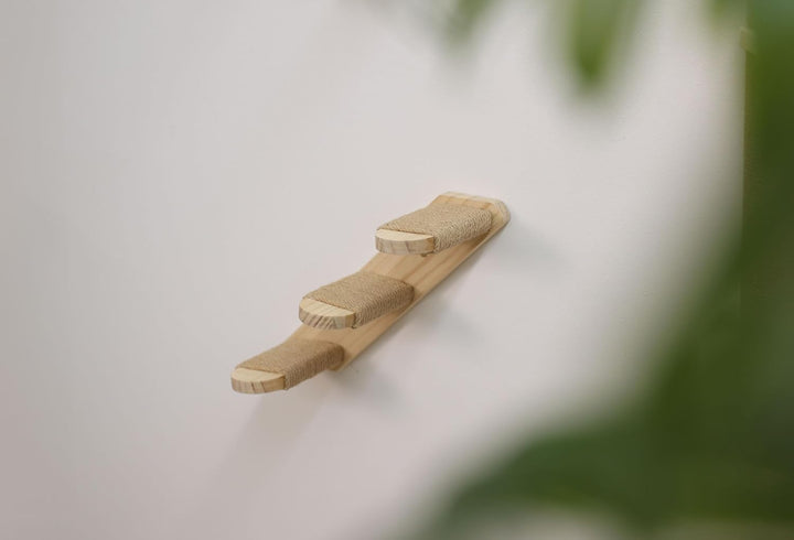 Kerbl Katzenleiter Timber (Farbe Natur, L x B 38 x 16,5 cm, max. Belastbarkeit 6 kg, mit natürlicher