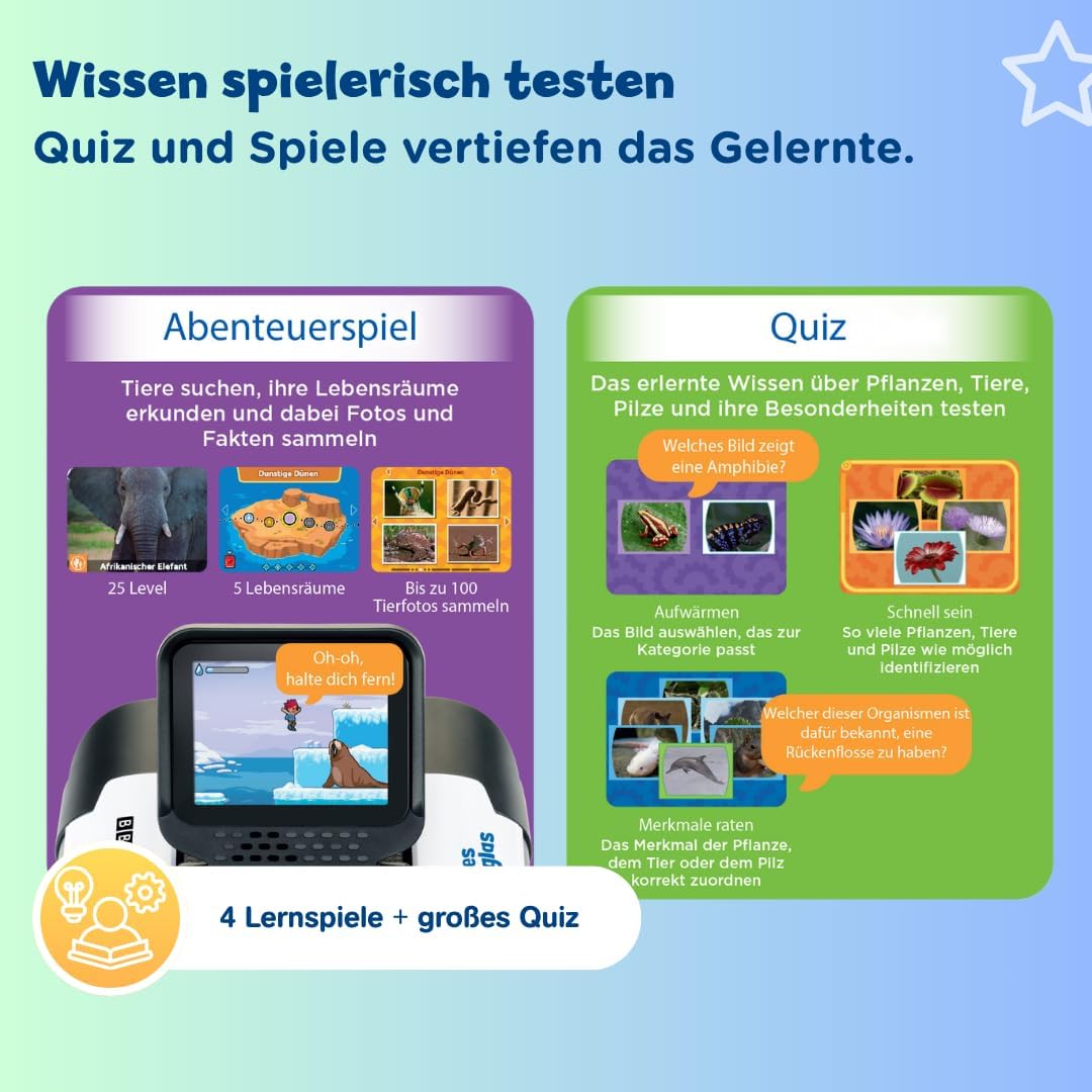 VTech Interaktives Video-Fernglas – Mit eingebauter Kamera, 10-facher Vergrösserung und beeindrucken