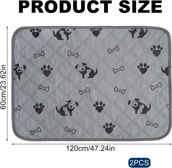 2 Stück 120x60cm Waschbare PIPI Pads für Kaninchen: Wiederverwendbare PIPI Matten mit Rutschfester f