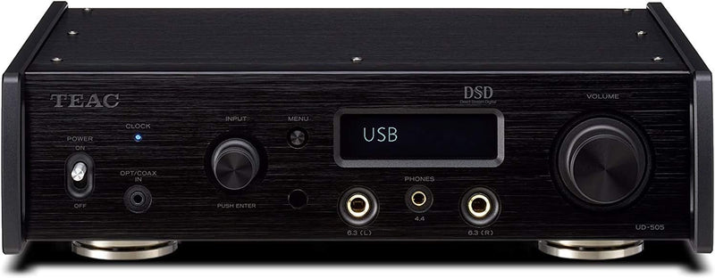 Teac UD-505 D/A-Wandler/Kopfhörerverstärker mit Bluetooth atpX HD 32Bit/768kHz und DSD512, Schwarz,