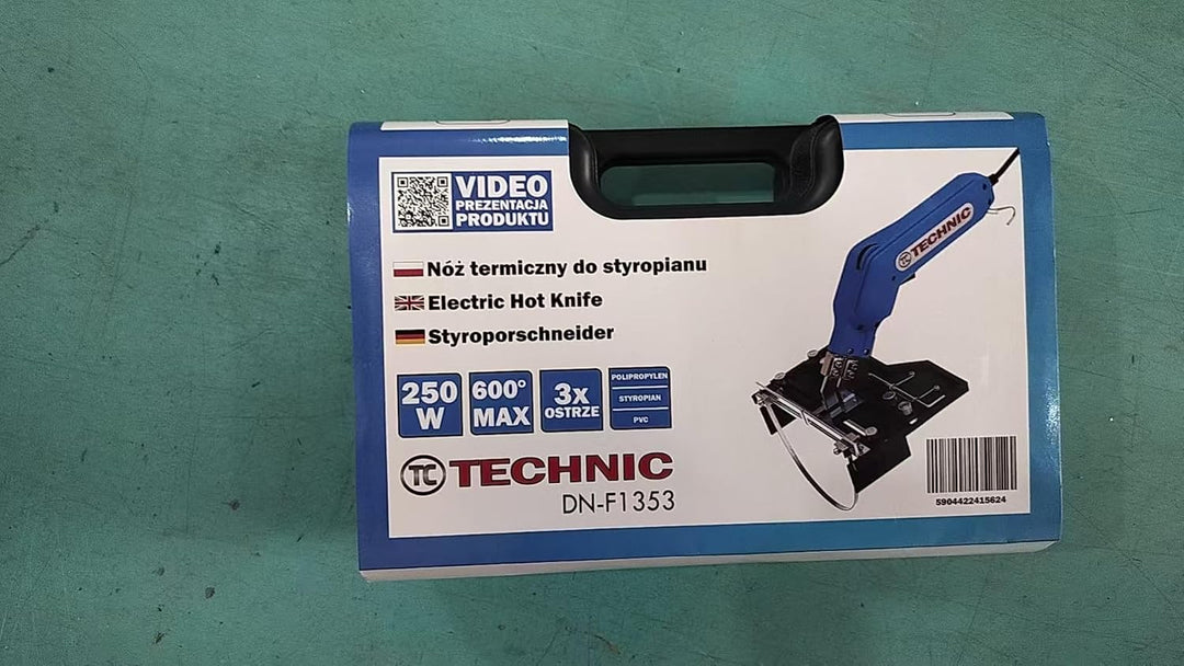 TC TECHNIC 250W Styroporschneider Elektrische Heissmesser Schaumschneider mit 3 Klingen 0-600℃ Styro