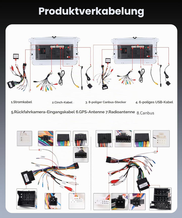 VECHTEL 4G+64G Autoradio Android 15 für VW Golf 5 6 Passat Jetta Caddy EOS T5 Tiguan Touran CC Polo,