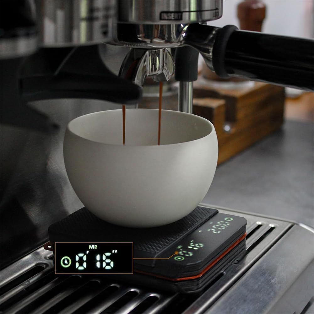 Kaffeewaage, elektronische Kaffeewaage, hochpräzise Mini-Kaffeewaage, Espressowaage mit Timer, wiede