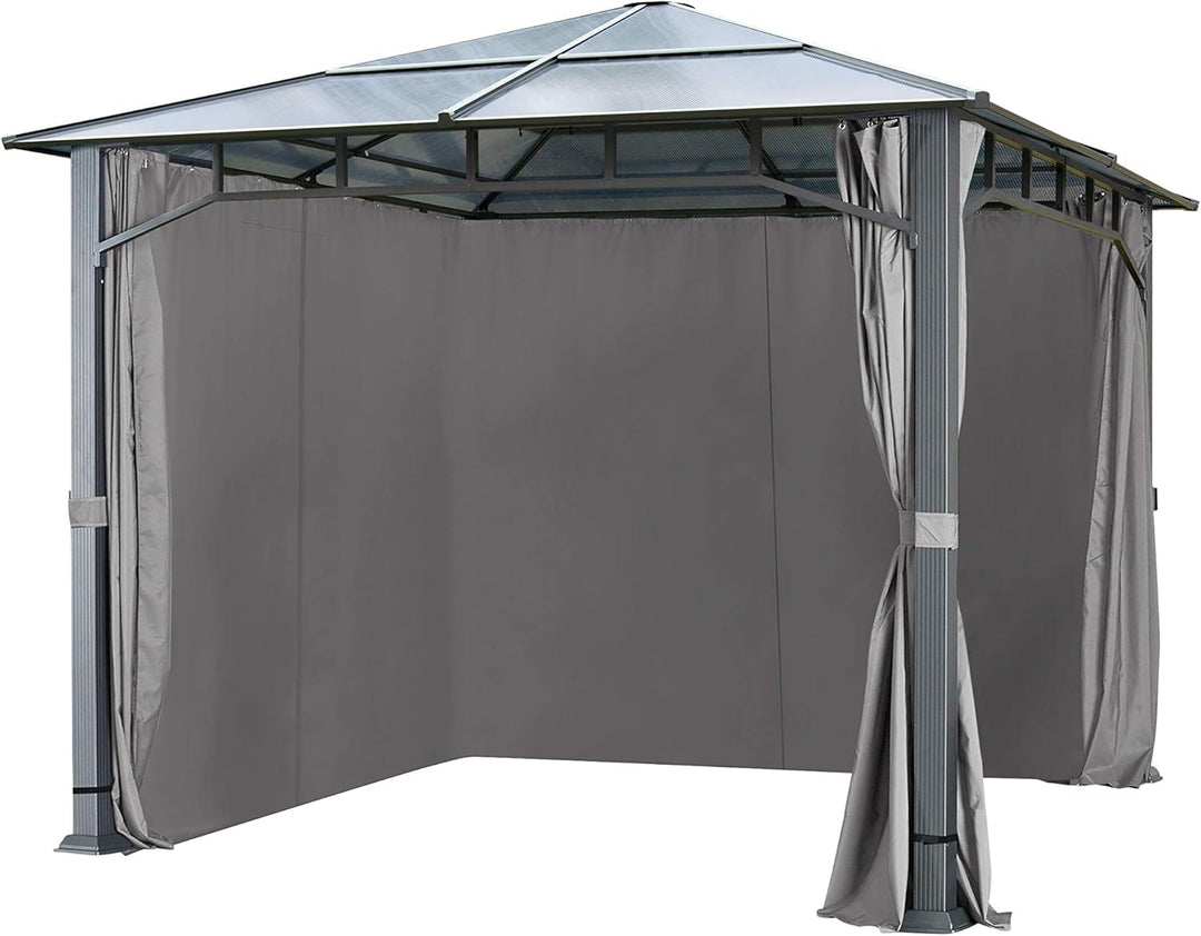 TOOLPORT 4 Seitenteile für Gartenpavillon Sunset Deluxe 3x3 m - Polyester ca. 180 g/m² - mit Reissve