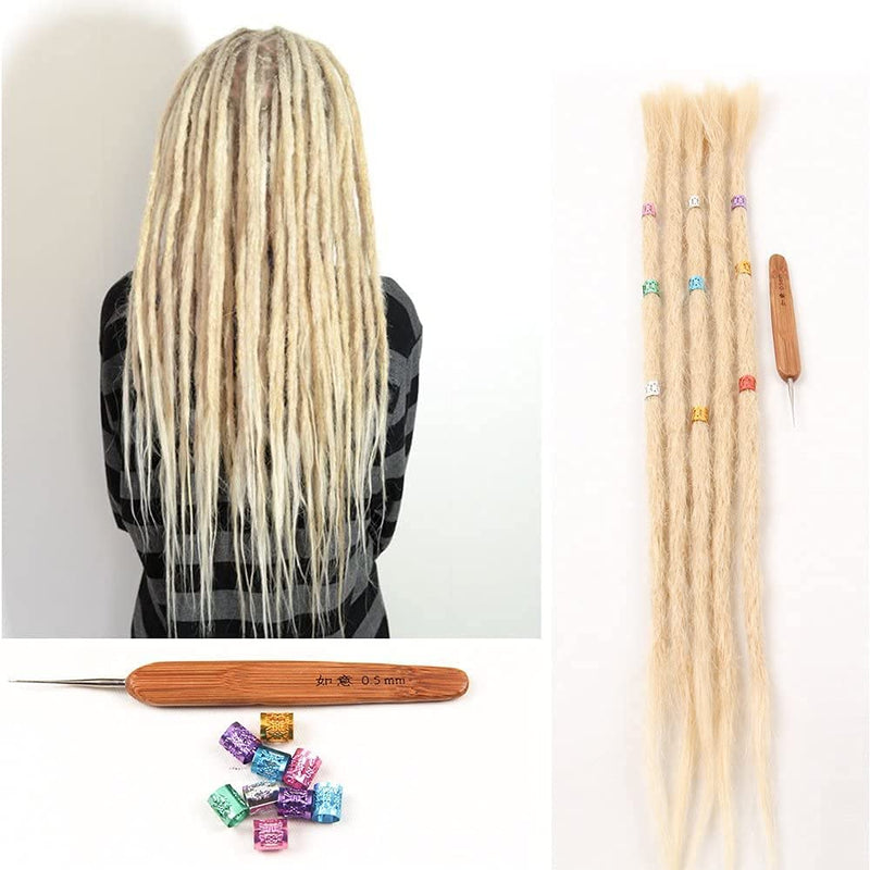 100% Echthaar Dreadlock Extensions 20 Zoll 5 Stränge/Pack Handgemachte Crochet Dreadlocks Extension