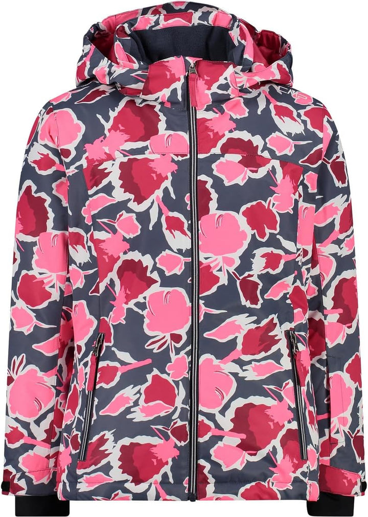 CMP Unisex Kinder Kid G Kapuzenjacke mit Druckknöpfen skijacke 98 Titan-glanz, 98 Titan-glanz