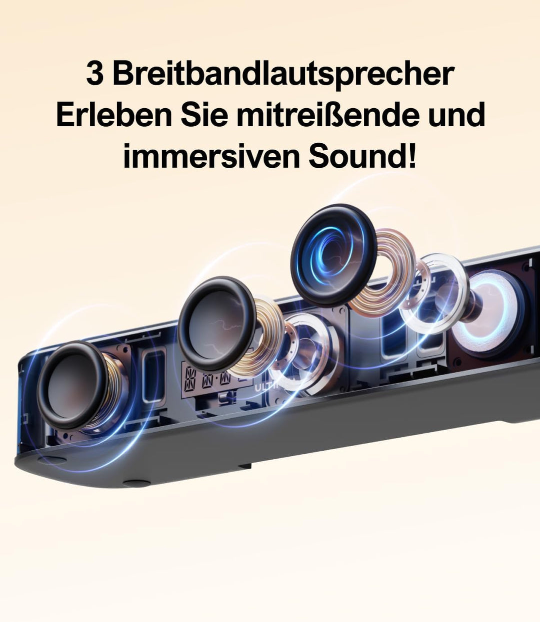 ULTIMEA 7.1ch Soundbar für TV Geräte, Surround Sound System für Heimkino mit App Steuerung, 4 Surrou