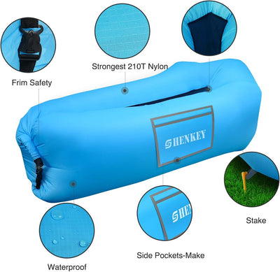 Aufblasbarer Safa, Wasserdichtes Luftsofa mit Tragbarem Paket, Aufblasbare Liege,Luft Sofa Couch für