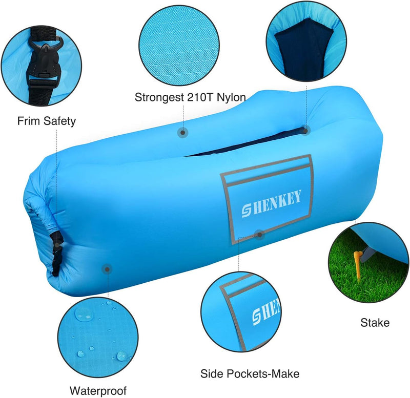 Aufblasbarer Safa, Wasserdichtes Luftsofa mit Tragbarem Paket, Aufblasbare Liege,Luft Sofa Couch für