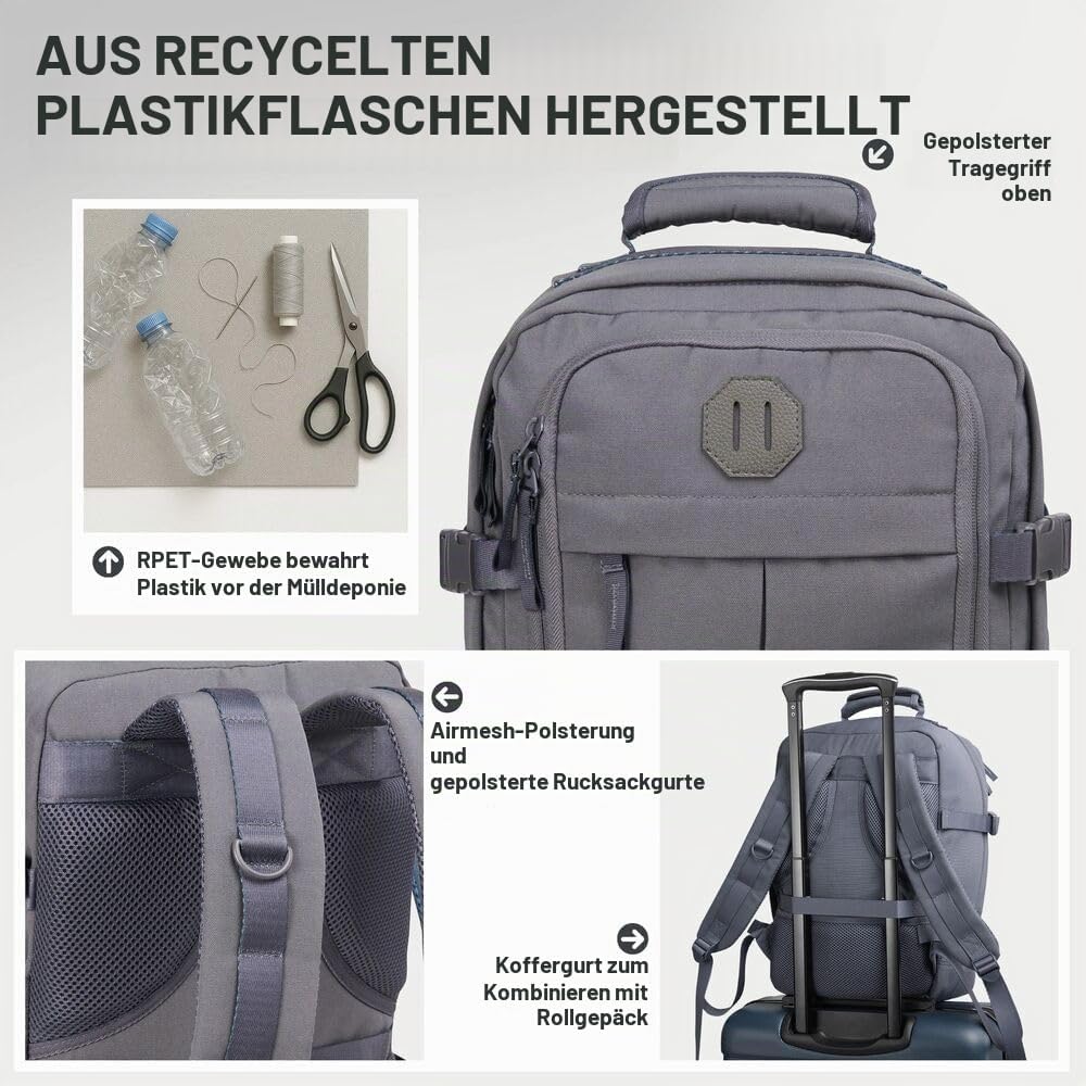 Cabin Max Metz 24L Handgepäck 40x30x20, Cabin Bag, Rucksack, Carry On, Fliegt Frei mit Ryanair, Wizz