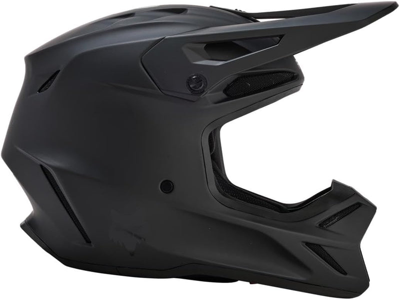 Fox Motocross-Helm V3 Solid - Matt Schwarz Schwarz L, Schwarz L