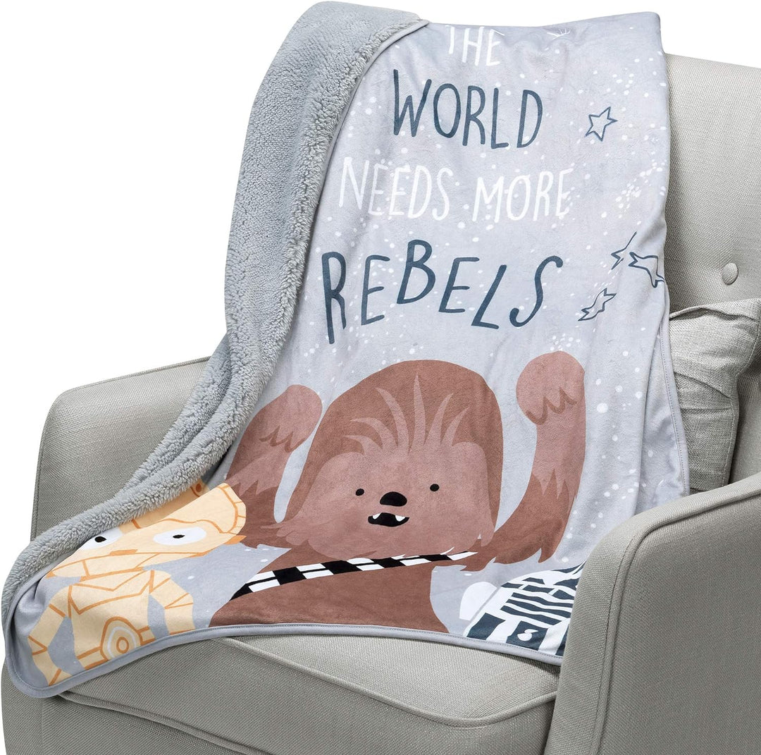 Lambs & Ivy Star Wars Rebels R2D2/C-3PO/Chewbacca weiche Sherpa Babydecke