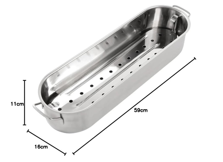 KitchenCraft Fischpochierer, Edelstahl Induktionskochfeld, spülmaschinenfeste Pochierpfanne, Pochier