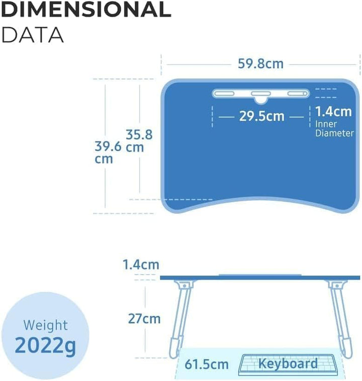 Laptoptisch, Betttablett, Laptop Betttisch Klappbar Tragbar, Frühstücksbrett NotebookTisch, Getränke