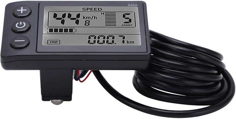 Bnineteenteam S866 Elektrofahrrad Display, Wasserdichtigkeit IP65, LCD Meter 24V/ 36V/ 48V Elektroro