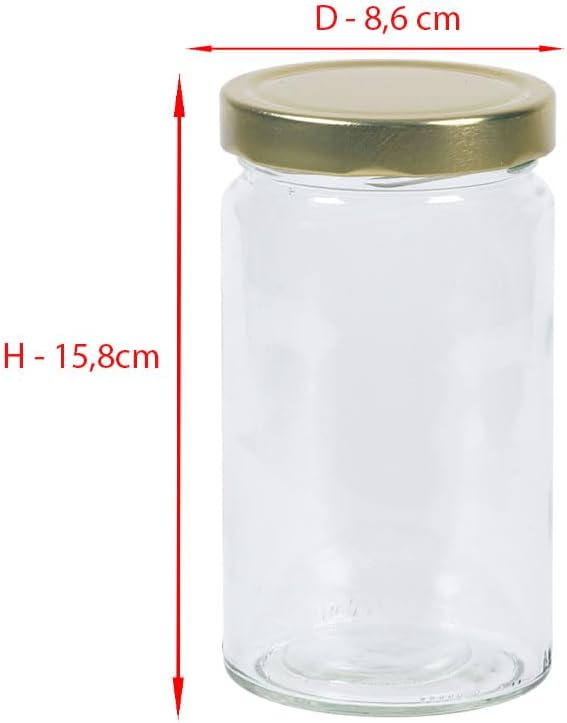 Vitrea 12x Sturzgläser 720ml - Einmachgläser Einweckgläser Schraubgläser - Marmeladengläser mit Schr