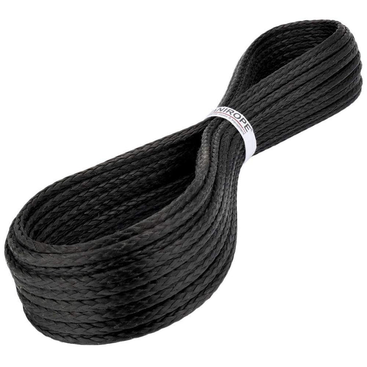 Kanirope® Dyneema Seil PRO 4mm 50m Schwarz 12-fach geflochten SK78 verstreckt beschichtet, 50m Schwa