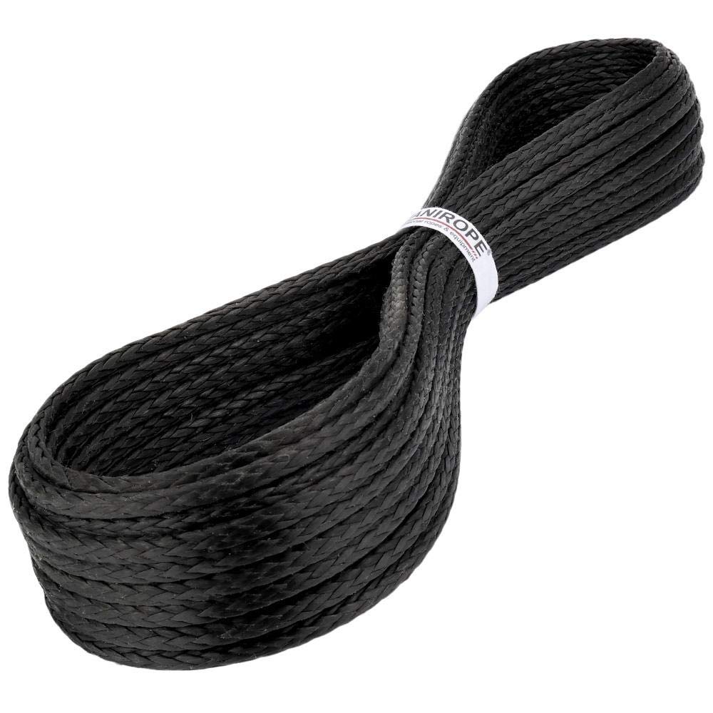 Kanirope® Dyneema Seil PRO 4mm 50m Schwarz 12-fach geflochten SK78 verstreckt beschichtet, 50m Schwa
