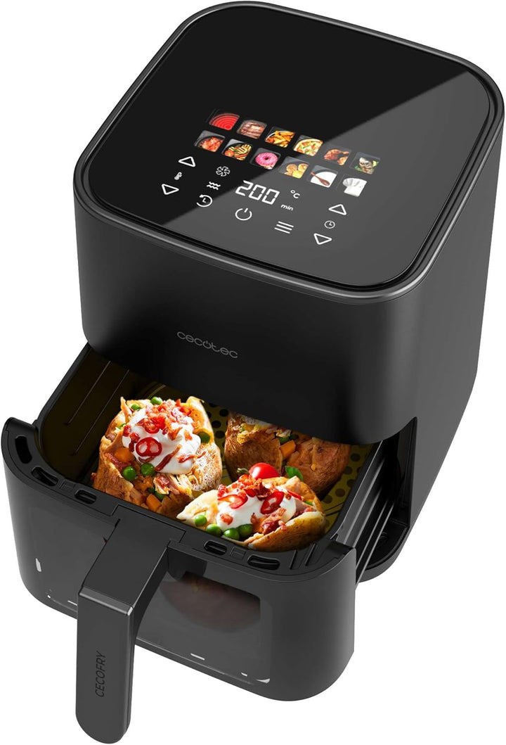 Cecotec Heissluftfritteuse ohne Öl - 4L - Grillplatte - Grill - Doppelte Heizelemente - Air Fryer Ce