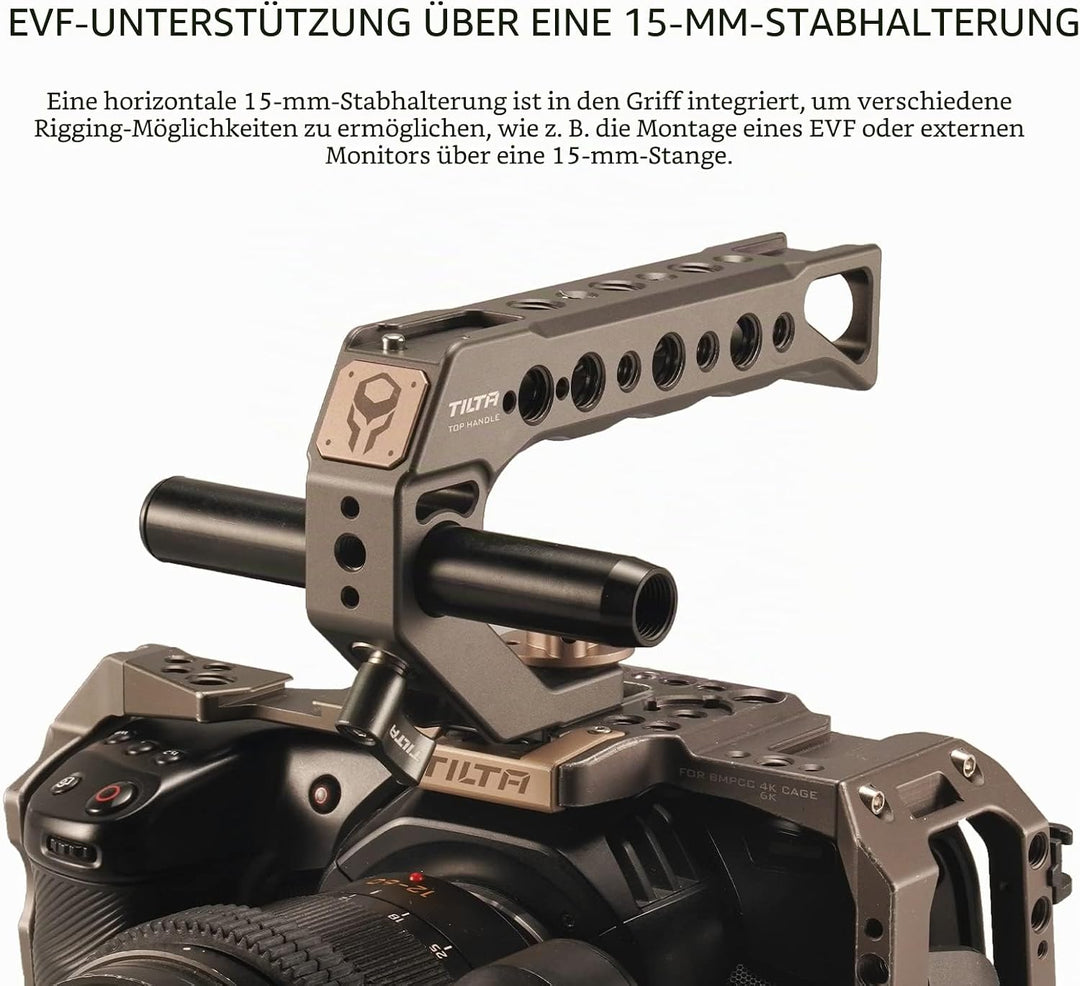 Tilta Quick Release Top Griff – (für BMPCC 4K/6K und die meisten DSLR/spiegellosen Kameras) (Tilta G