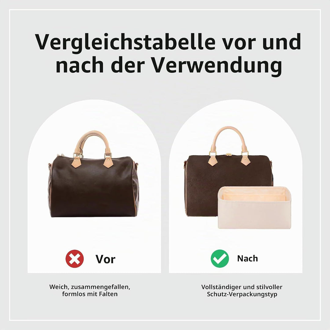 DGAZ Handtasche Tasche Organizer, Seide Innentaschen für LV Speedy Nano/20/25/30/35/40/45 Tasche, Le