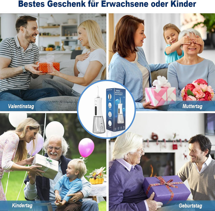 SURFOU Munddusche Kabellos Water Flosser for Teeth, Elektrische Wasserflosser für Zähne Oral Irrigat