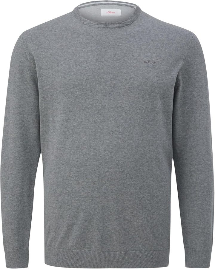 s.Oliver Pullover mit Crew Neck Herren XXL Grau, XXL Grau