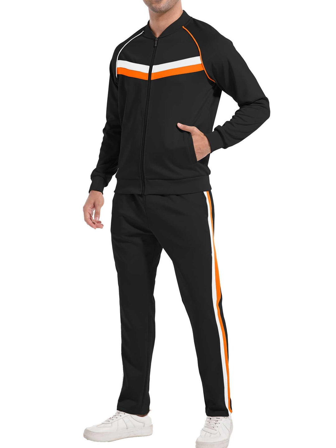 W JIANWANG Herren Jogginganzug Trainingsanzug Sportanzug Fussball Sporthose für Gym Tracksuit Atmung
