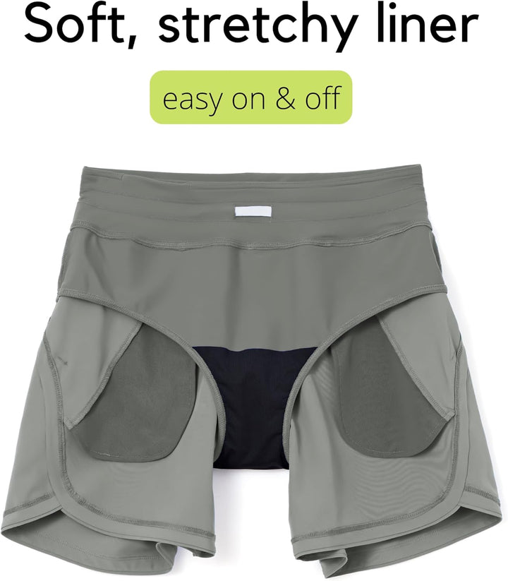 WILLIT Damen 7" Badeshorts Schwimmen Boardshorts Badehose Schnell Trocknend Bikini Shorts High Waist