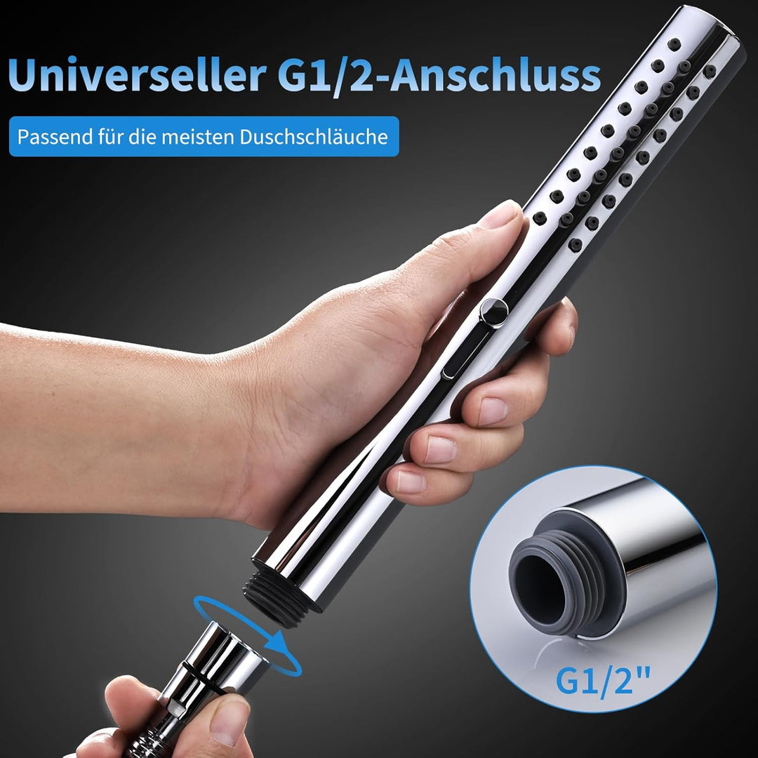 3 Modi Duschkopf Edelstahl DETBOM, Handbrause für Badezimmer, Shower Head Anti-Kalk, Wassersparend S