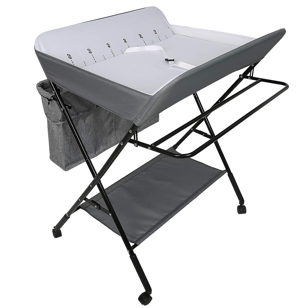 Wickeltisch, faltbar und tragbar, Wickeltisch, klappbar, Babyzimmer, höhenverstellbar, Wickeltisch u