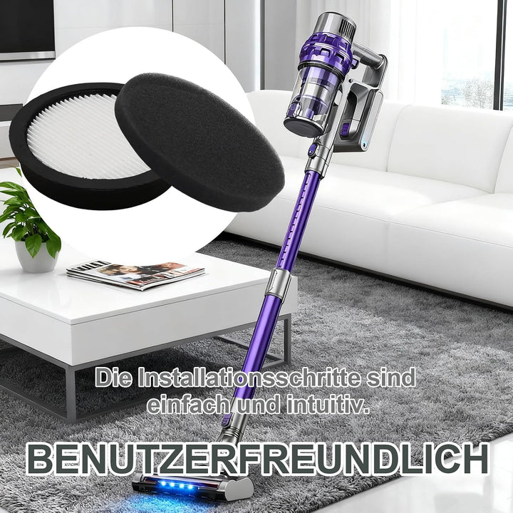 2er-Pack HEPA Ersatzfilter Set, 2 Filter mit 2 Schwämmen, Zubehör für Laresar Elite 3 Akku Staubsaug