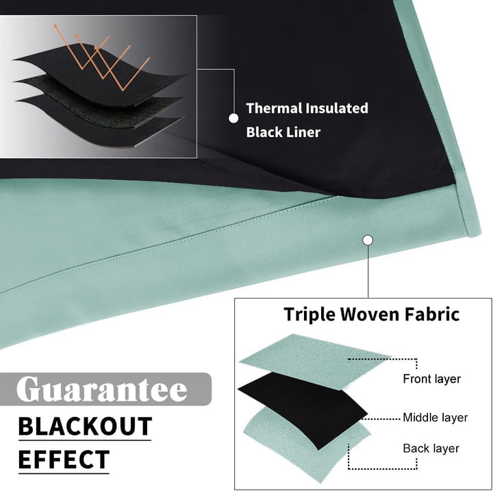 PONY DANCE Doppellagige Verdunklungsvorhänge Kinderzimmer 2er Set Thermogardine mit Ösen Schwere und