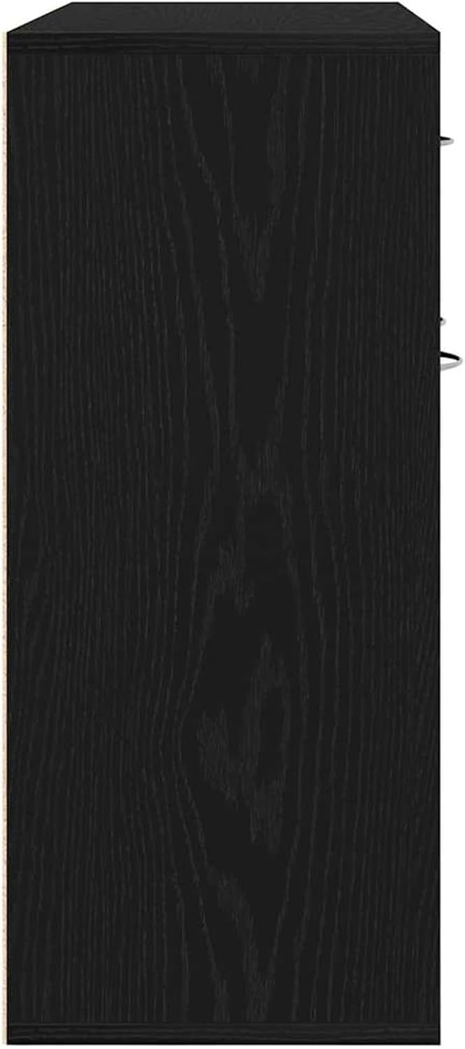 Homgoday Sideboard Schwarze Eiche 88x30x70 cm Holzwerkstoff Anrichte Model862445