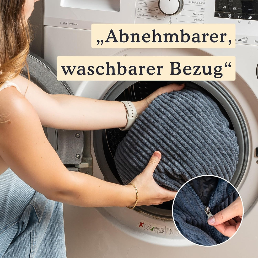 bananair - Sitzsack Kinder - Cordstoff Breit Gerippt - Weich und Bequem - Maschinenwaschbarer Bezug