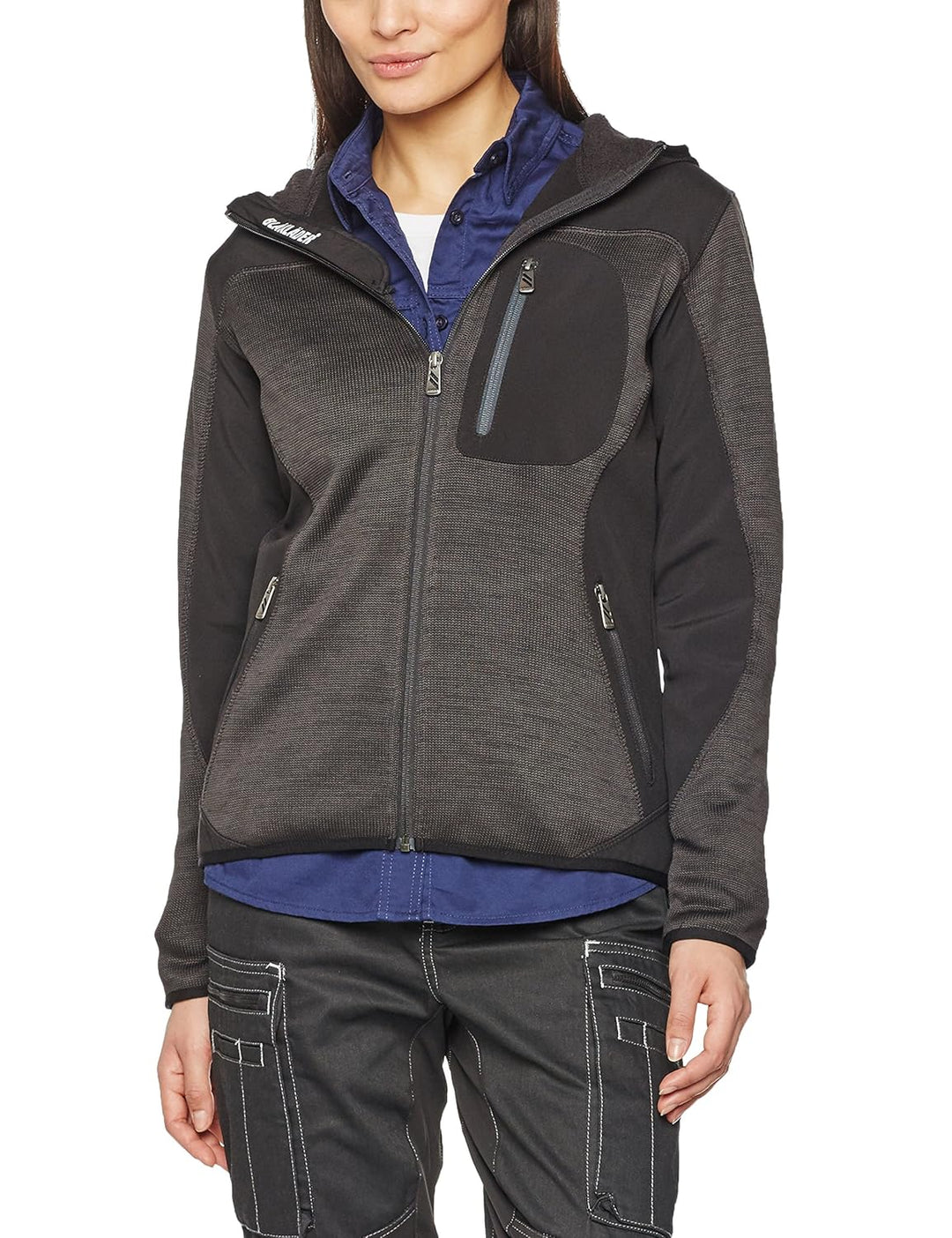 Blaklader 49312117 DAMEN-STRICKJACKE, Dunkelgrau / Schwarz, grootte XXXL 3XL Dunkelgrau/Schwarz, 3XL