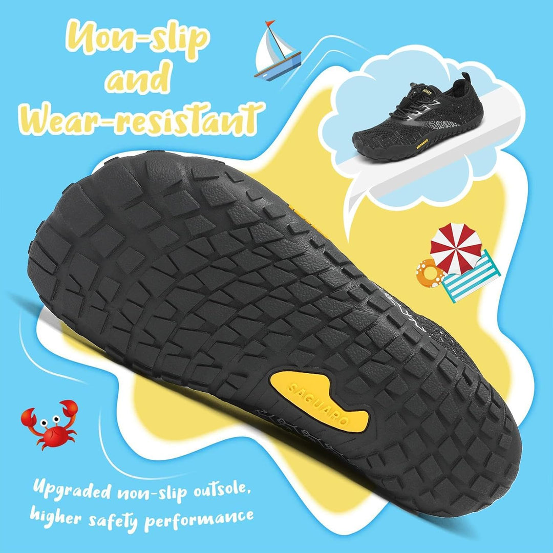 SAGUARO Kinder Barfussschuhe Schnell Trocknend Badeschuhe,24-36 EU 24 EU Schwarz, 24 EU Schwarz