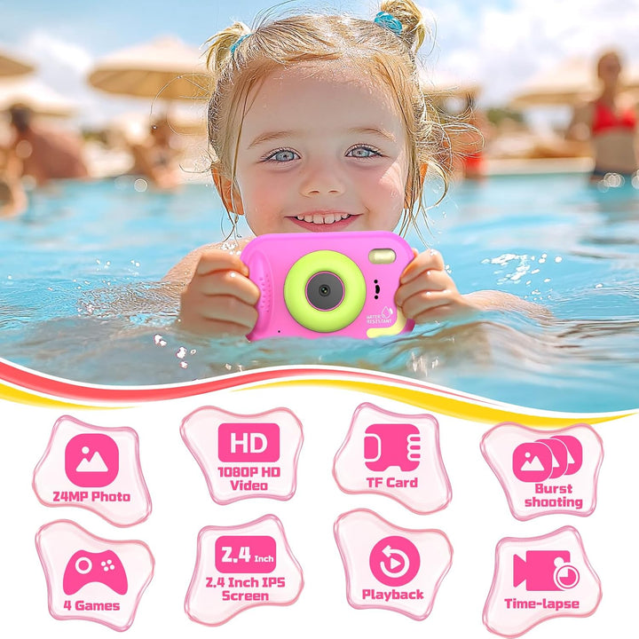 wasserdichte Kamera für Kinder, 48MP 1080P Kinderkamera Digitalkamera Unterwasser Kamera Kinder mit