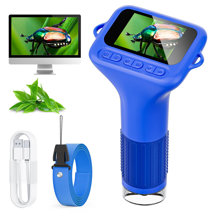 Digitales Mikroskop für Kinder, SKYBASIC 1000x Zoom Mini-Mikroskopkamera für Kinder mit 2.0 Zoll Bil
