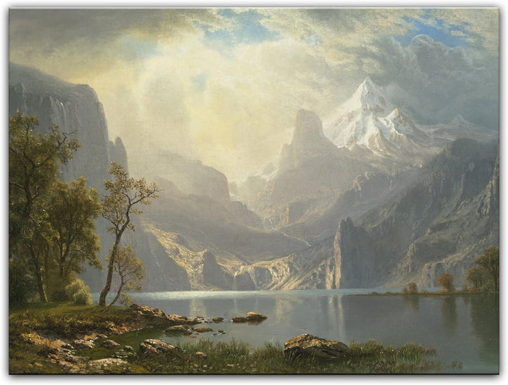 Bilderdepot24 Bild auf Leinwand | Albert Bierstadt Lake Tahoe in 60x50 cm als Wandbild | Wand-deko D