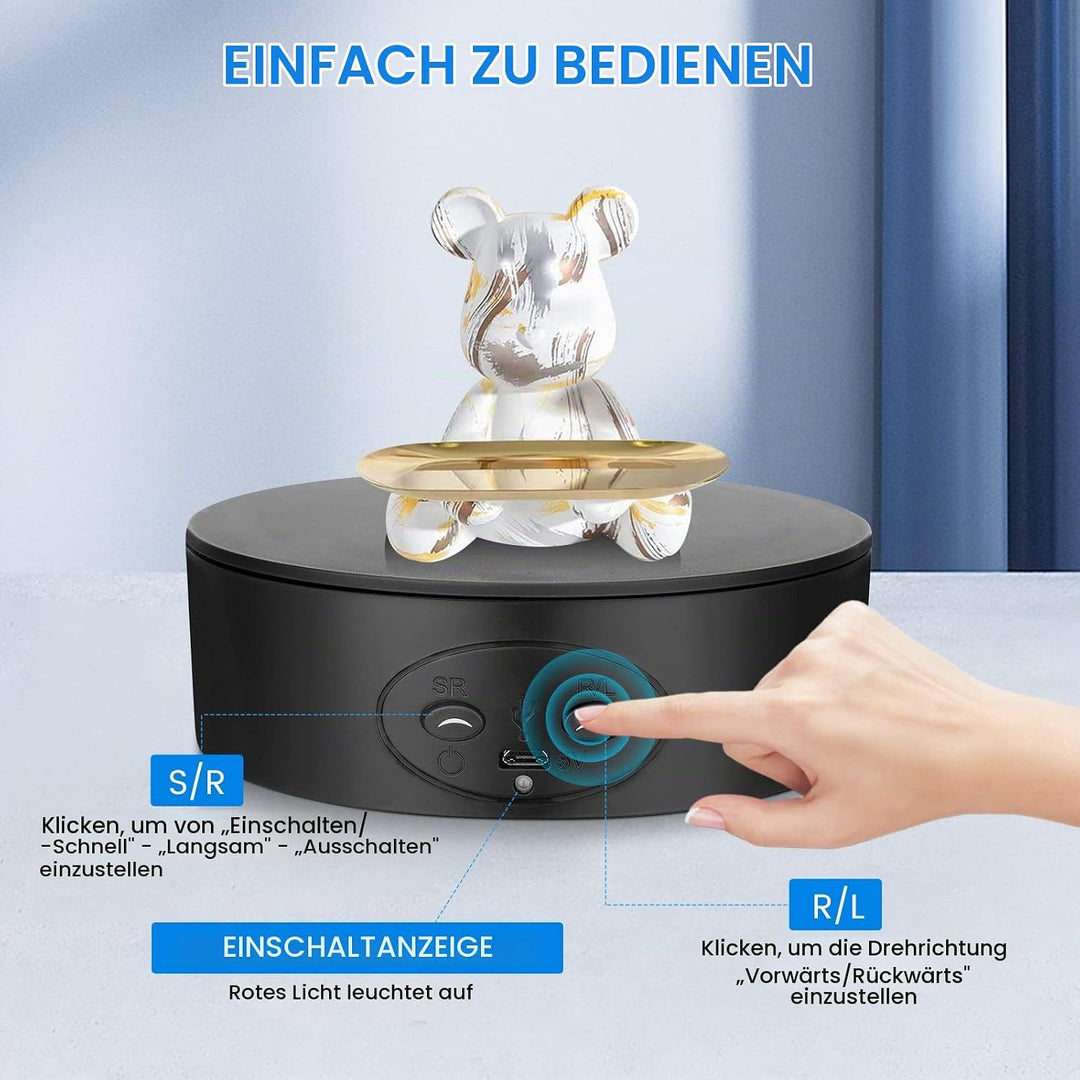 Drehteller Elektrisch, Aomdom 360 Grad Elektrischer Drehteller 13 cm 5 kg Drehscheibe Elektrisch mit