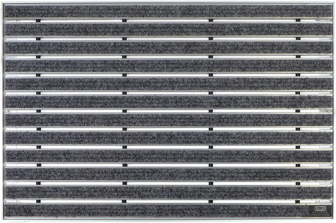 EMCO Eingangsmatte DIPLOMAT Rips hellgrau 12mm + ALU Rahmen Fussmatte Schmutzfangmatte Fussabtreter